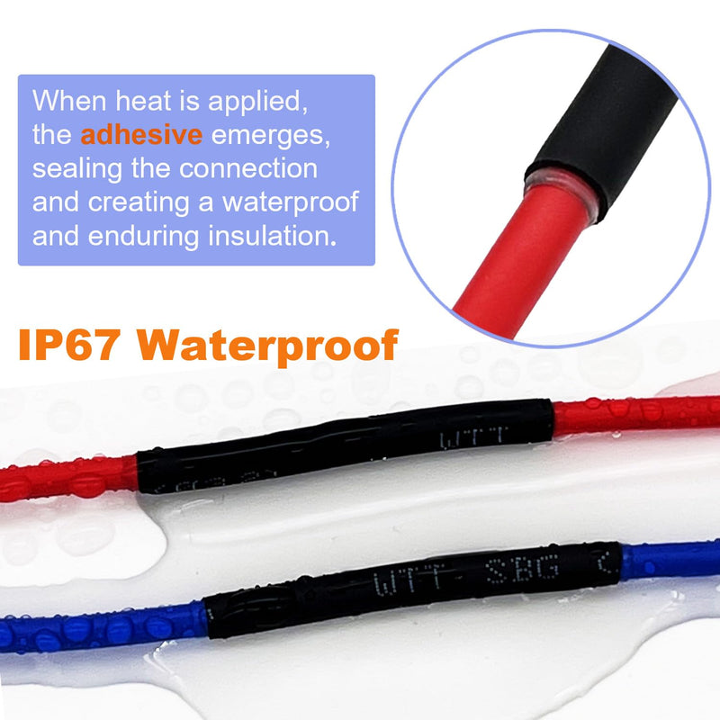[Australia - AusPower] - Heat Shrink Tubing Kit 355pcs - 3:1 Dual Wall Adhesive Lined - Electrical Waterproof Industrial Heat-Shrink Tubing Terminals- Marine Grade Wire Connector Shrink Wrap Tube - 3.15" Length - Black 