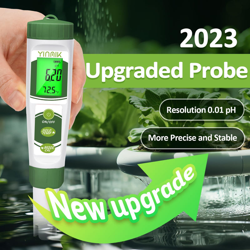 [Australia - AusPower] - pH EC Meter for Water Hydroponics, PPM Meter for Nutrients, Measure pH PPM Conductivity Temperature of Hydroponic Garden Water and Nutrient Solution, EC pH TDS Meter for Water, Aquarium, Pool New pH Meter 