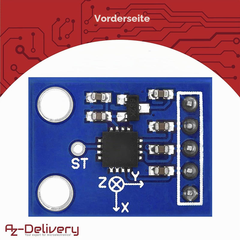 AZDelivery GY-61 Compatible with ADXL335 Accelerometer Angle Sensor Module Compatible with Arduino 1