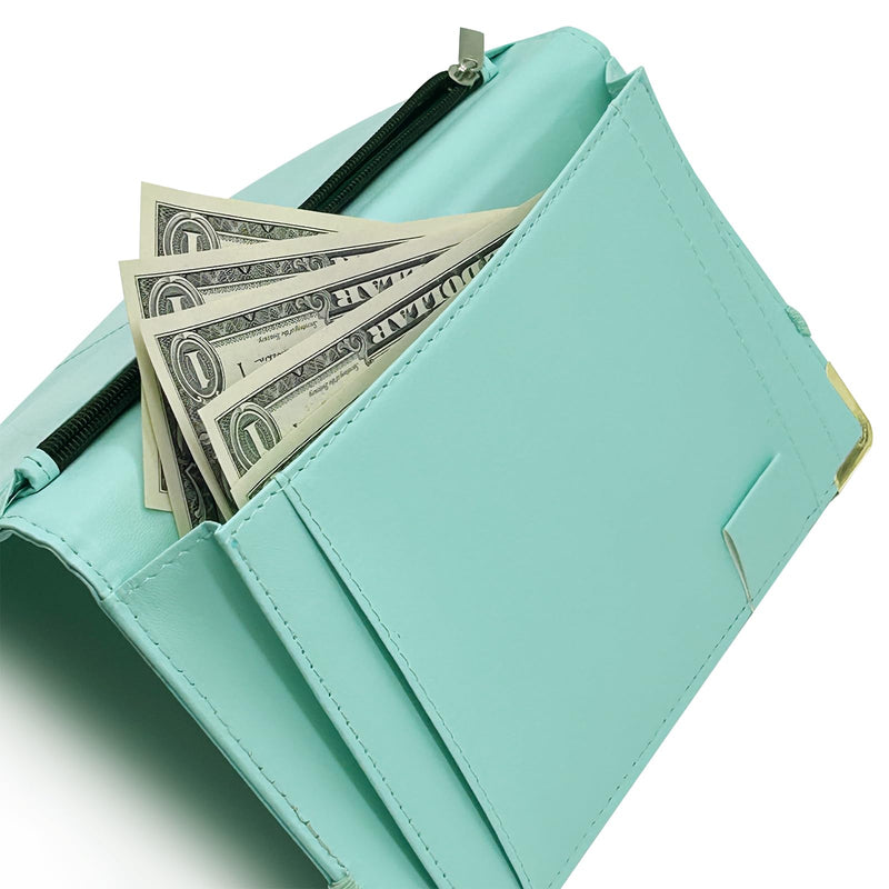 [Australia - AusPower] - Server Book, Cutaswish Server Books for Waitress Cute, Waiter Receipt Book, PU Leather Waitress Book with Zipper Pocket, Waitress Accessories(Marble Green) F 