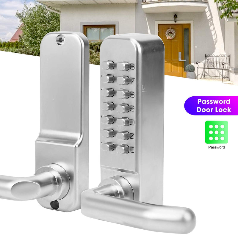 [Australia - AusPower] - Smart Mechanical Door Lock, Digital Password Entry Non Power Anti Theft Home Access, Keypad Keyless Entry Contemporary Residential Electronic Lever Lock 