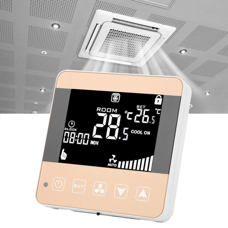 [Australia - AusPower] - AC90-240V Fan Coil Thermostat Intelligent Digital Central Air‑Conditioner Thermostat Temperature Controller Fan Coil Unit LCD Display(WiFi Type) WIFI Type 