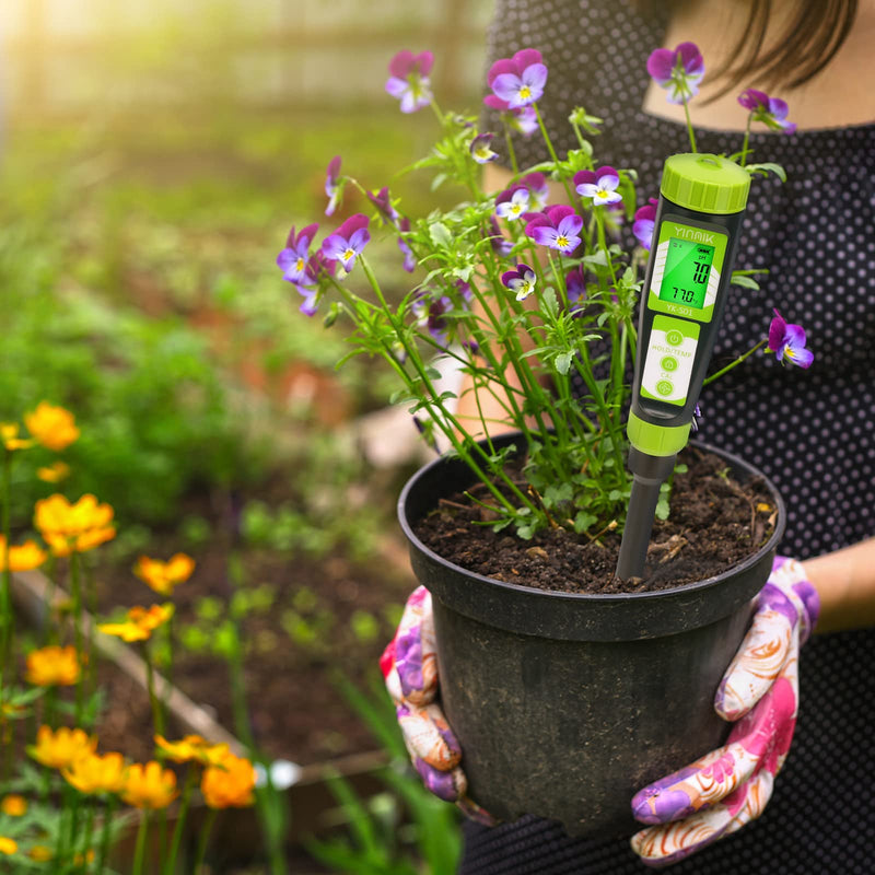 [Australia - AusPower] - YINMIK Digital Soil pH Meter for Gardeners, Soil Direct pH Tester for Plant Care, Measure pH of Solution Potting Soil Growing Media,Great for Indoor,Greenhouse,Outdoor,Garden, Lawn, Farming, Yard Use Soil pH Meter with Extra Probe 