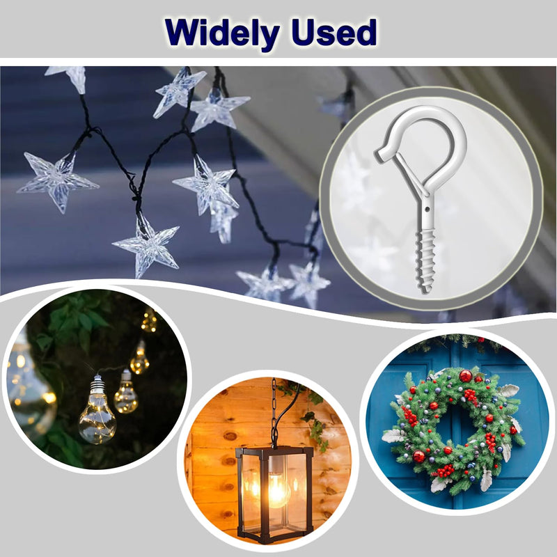 [Australia - AusPower] - 20 Pack Q-Hanger Hooks for String Lights,Ceiling Hooks for Hanging Plants,Screw Hooks for Wind Chimes,Bird Feeder,Lanterns,Christmas Decorations Outdoor String Lights Hooks?2.2" White? Q HOOKS?WHT/ 2“/ 20PACK) 