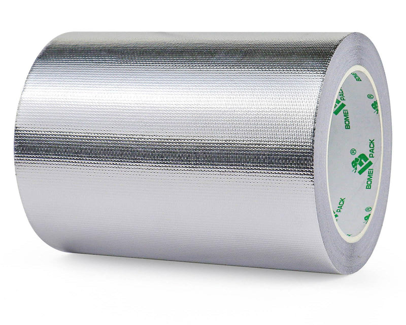 BOMEI PACK Adhesive Aluminum Foil Heat Shield Tape 1 Pack 6inch x 66ft,Barrier Fiberglass Thermal Insulation Reflective Material High Temp Protectionn 6in*66ft