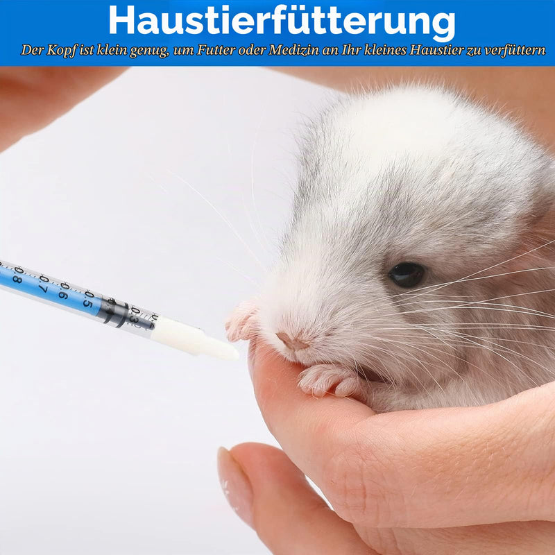 Pack of 40 Syringes, 1 ml Cap, Plastic Syringe, Blue | Sterile without needle colostrum syringe, colostrum syringe, sterile individual packaging for liquid measurement of pets