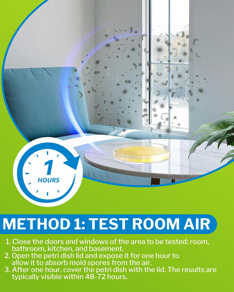 [Australia - AusPower] - Mold Test Kit for Home - 6 Detection Tests,DIY Test Kit for Indoor Air and Household Surface Detection, Includes Detailed Mold Identification Guide and Free Lab Analysis 