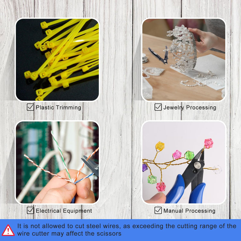 [Australia - AusPower] - NICE-POWER Wire Cutters, 5 Inch Professional Pliers Cutter Electronic Flush Wire Cutter Carbon Steel Cutting Nippers for Electrical Jewelry making,Floral art scissors(Blue) Blue ( 1 Pack ) 