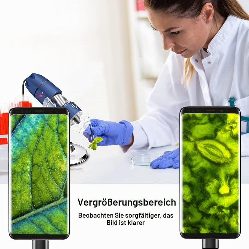 Jiusion 2K HD 2560 x 1440P USB Digital Microscope for Android Mobile Phone and Tablet Windows Mac Linux, 40X to 1000X Magnification Mini Endoscope Handheld Camera for Coin Facial Skin Scalp FA | Mini Endoscope Handheld Camera for Android Mobile Phone T...