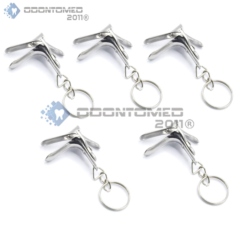 [Australia - AusPower] - OdontoMed2011 Pack of 5 Pieces GYN Speculum Keychain Stainless Steel Key Chain 