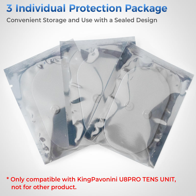 [Australia - AusPower] - KingPavonini U8PRO TENS Unit Replacement Pads, Only Compatible with U8PRO (6 Pieces) Tens Unit Pads Only 