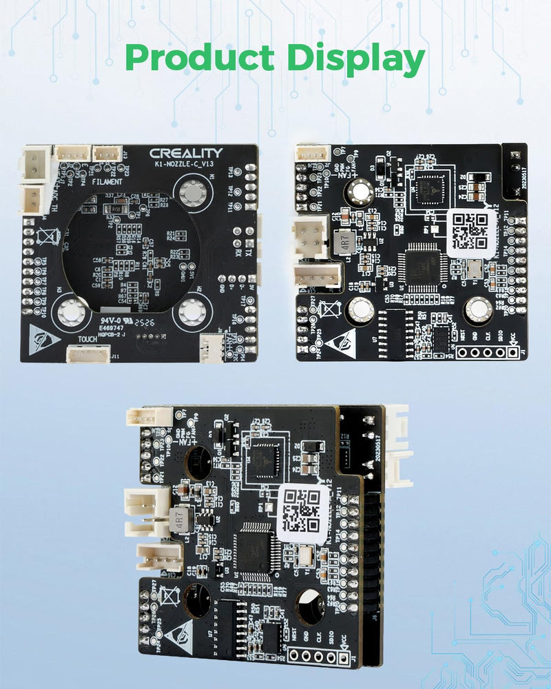 Creality 2025 New Version K1 Series Hotend PCBA Adapter Board, K1 SE Hotend Toolhead Module, T9_GD32F303CBT6 NOZZLE-C-V13 HQPCB-2 PCBA Breakout Module Replacement for 3D Printers K1 SE/K1C/K1/K1 Max K1 Series Hotend Adapter Board