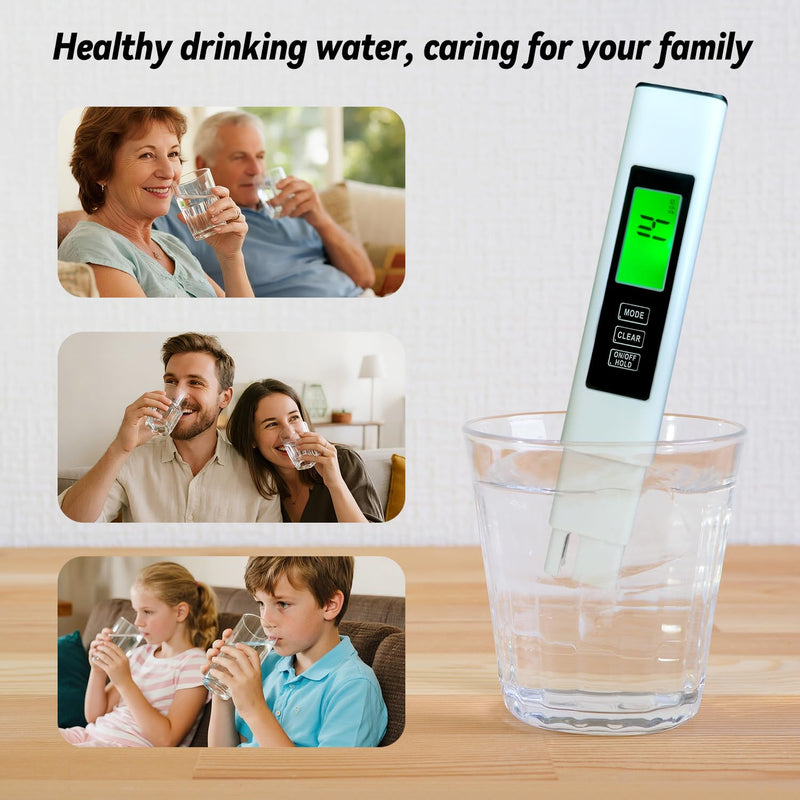 [Australia - AusPower] - Water Quality Tester, Accurate and Reliable, TDS Meter, EC Meter & Temperature Meter 4 in 1, 0-9990ppm, Ideal Water Test Meter for Drinking Water, Aquariums, etc. 