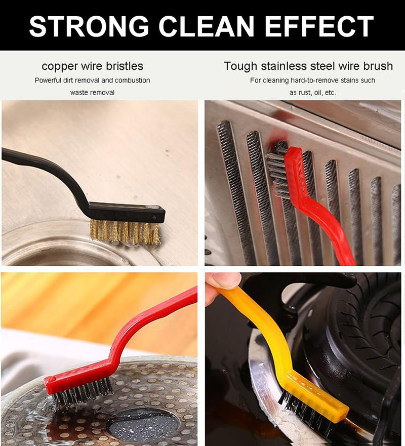 [Australia - AusPower] - 3 Pack Rust Remover Brass Brush, Small Wire Brush Brass Wire Brush, Brass Brushes for Cleaning, Brass Brush Tool Rust Remover for Metal (3 Brass) 3 Brass 