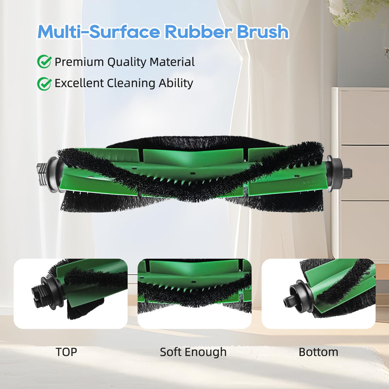 Replacement Parts for iRobot Roomba Combo & Vac Essential Series (RVG-Y1) Y0140 Y0110 Q0120 Q0110 Q0520 104 105 106 108 1010 1020, 2 Main Brushes, 8 Side Brushes, 8 Filters, 1 Tool (19 Pack) 19-pack