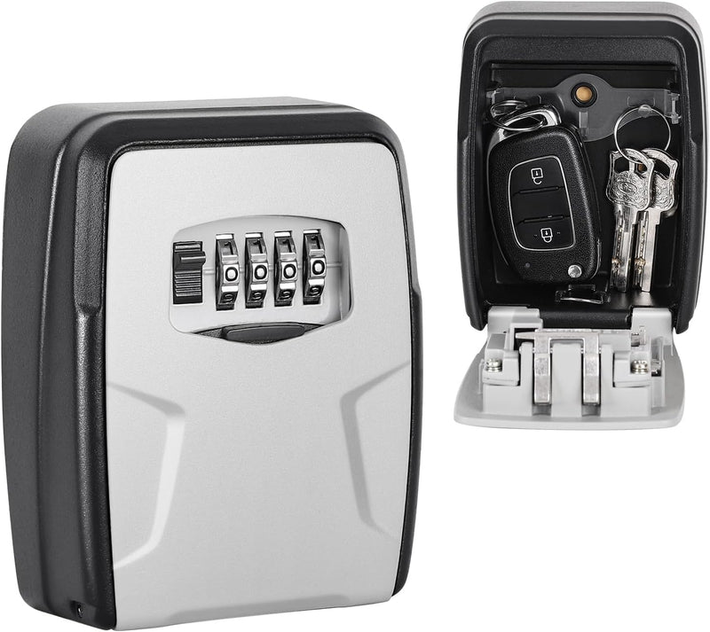 [Australia - AusPower] - Key Lock Box for Outside - Lock Box for House Keys - Combination Key Lockbox for Key Storage Outdoor - Wall Mount Key Hiders to Hide a Key Outdoor - Waterproof Key Safe Lock Box (Without Shackle) 1 