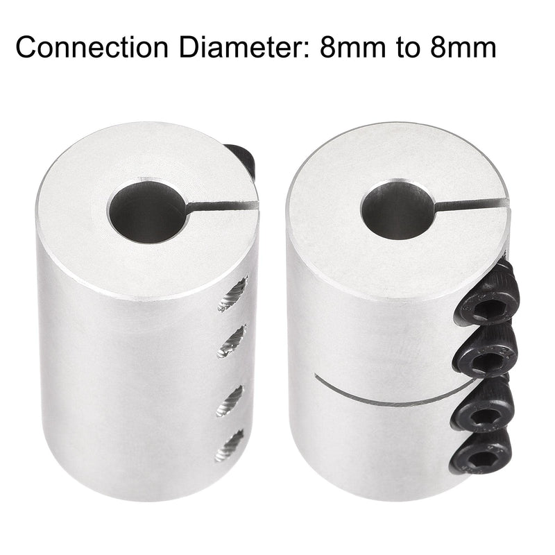 [Australia - AusPower] - uxcell 2pcs 8mm to 8mm Shaft Coupling 25mmx40mm Coupler Aluminum Alloy Joint Motor for 3D Printer CNC Machine DIY Encoder 8mm x 8mm 