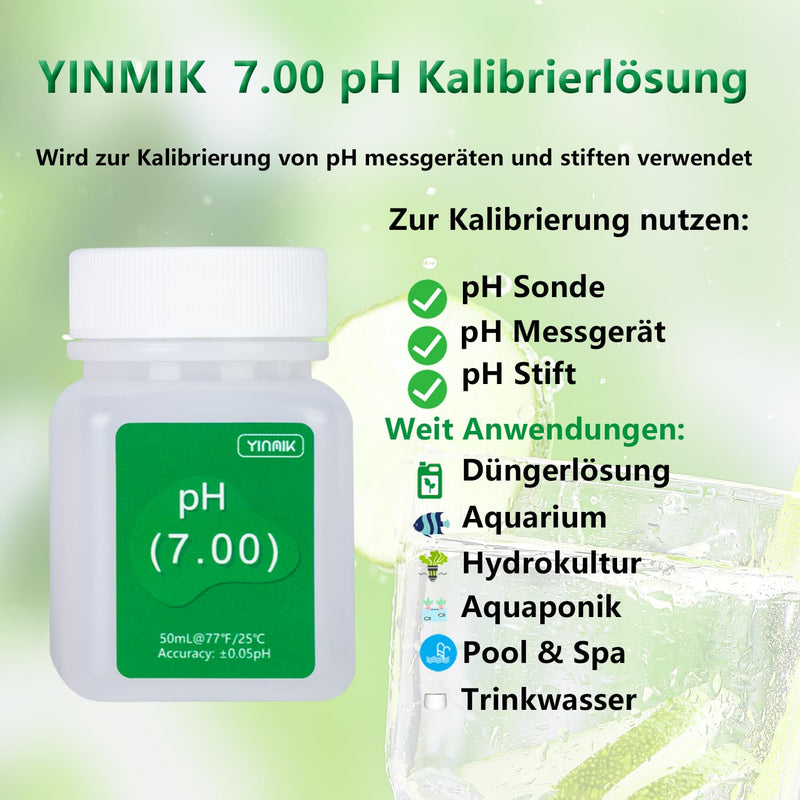 [Australia - AusPower] - YINMIK pH Meter Calibration Solution Kit (4.00, 7.00 and 10.01) with pH Protection Solution Set, 3 Bottles 50 ml pH Calibration Buffer Solution and 2 Bottles 10 ml KCL pH Probe Solution for pH Meter 50 mL 4.00 7.00 10.01 pH calibration solution 