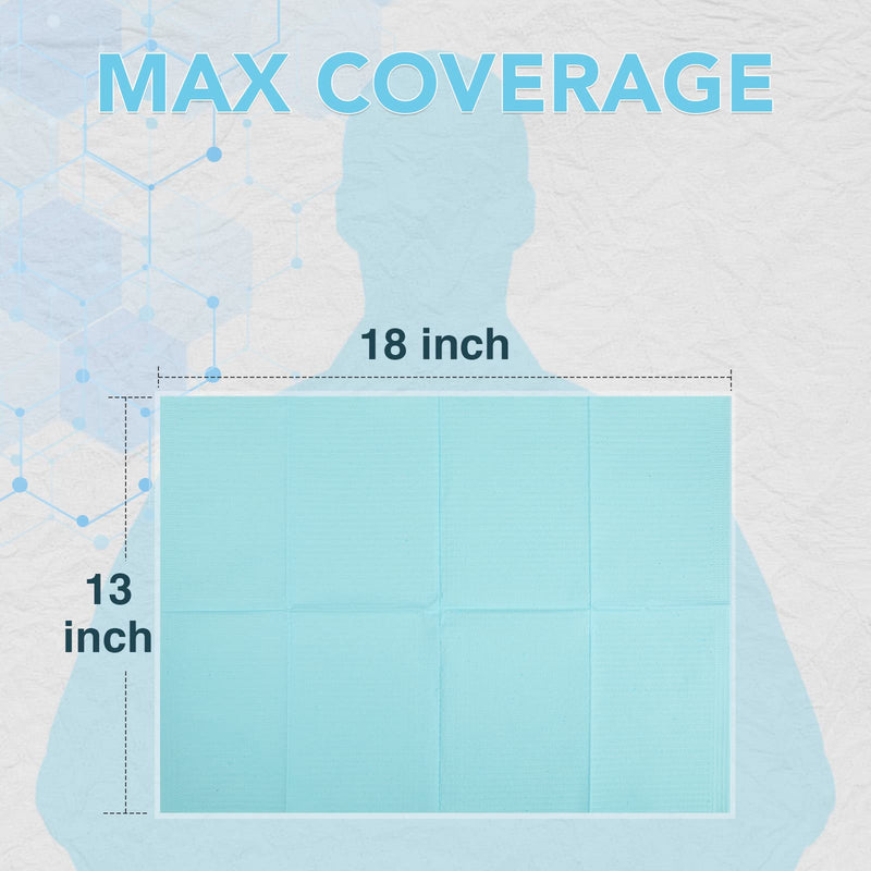 [Australia - AusPower] - 80 Pack Papers Bibs/Towels ?Dental Consumables Papers?13" x 18" 3-Ply Waterproof Tattoo Bib Sheet for Nail Salon?Tattoo Shop (Blue) Blue 80 