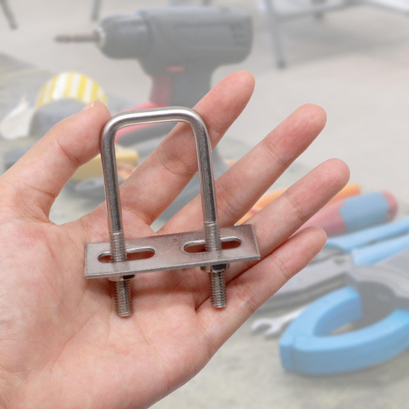[Australia - AusPower] - U Bolts 1 Inch Wide, 70mm Length M6 Stainless Steel Square Tube Clamps with Nut and Plate (6 Set) 6 (M6) 25mmx70mm 
