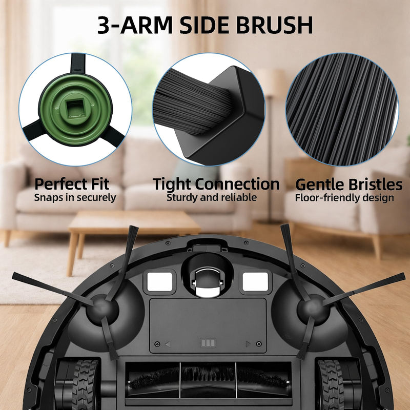 SmartClean V2 Replacement Parts Kit, Compatible with Ionvac SmartClean V2 Robovac Robot Vacuum Accessories, 2 Main Roller Brush, 6 Side Brush, 6 Hepa Filter