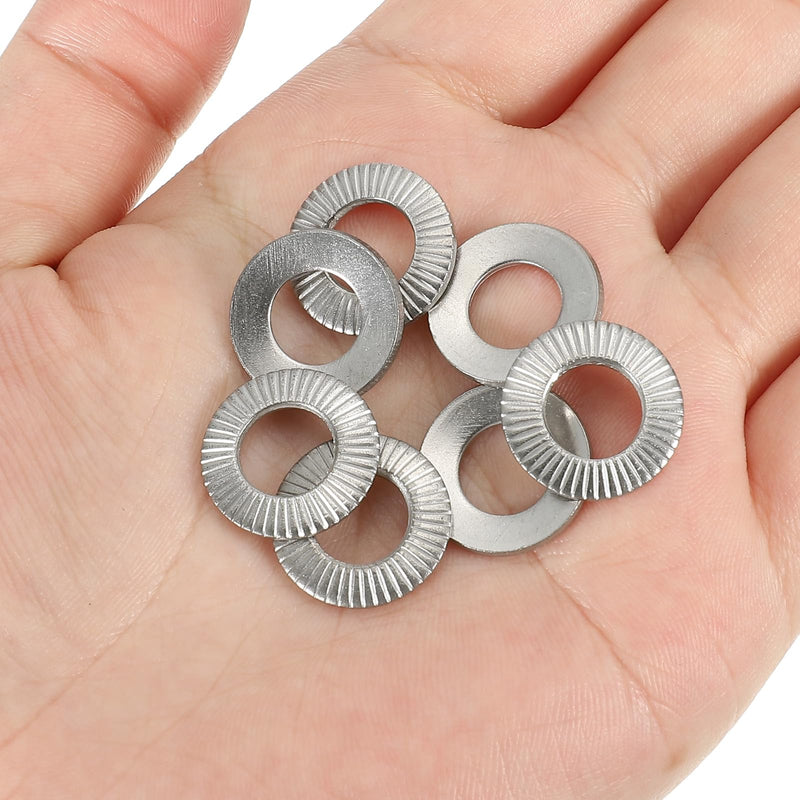 [Australia - AusPower] - PATIKIL 304 Stainless Steel Flat Washers, 80 Pack M8x16mm Belleville Spring Disc Washer Conical Knurled Metric Gasket for Automotive Industrial Construction 