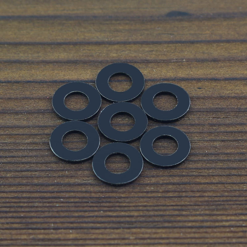 [Australia - AusPower] - 500 Pieces M3 Flat Washers, Black Zinc Plated Steel, Inner Diameter 3mm, Outer Diameter 7mm, Thickness 0.5mm, Fender Washers, Metal Washers for Screws Bolts M3 (500 PCS) 
