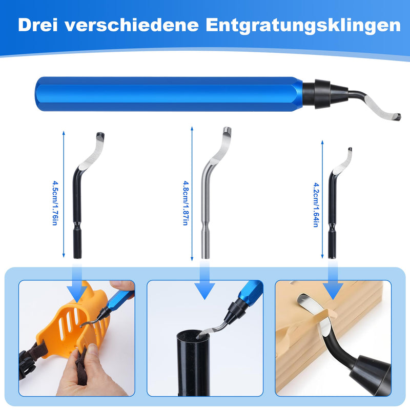 3D Printer Deburring Tool Accessory with 11 Different Blades | 3D Printing Deburring Set with 6 File Set Including Professional Deburring Tool for Resin, Cleaning, Polishing Tools