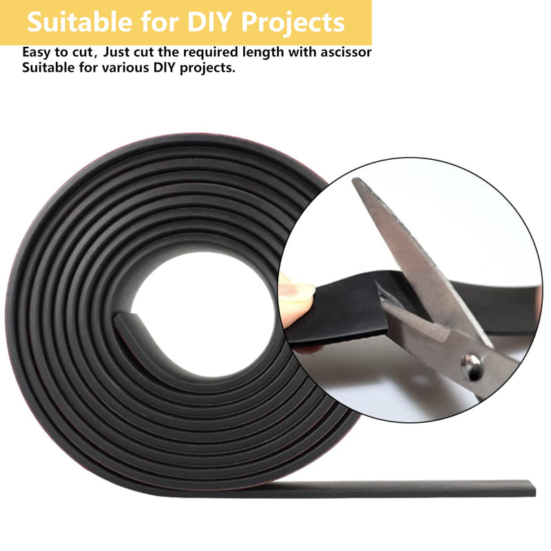 Rubber Strips with Adhesive Backing (1"&2" Wide x1/8" Thick x118&40" Long, 2 Sizes) – Industrial Insulation Neoprene Rubber Strips for Industrial Electrical Gaskets,Liner
