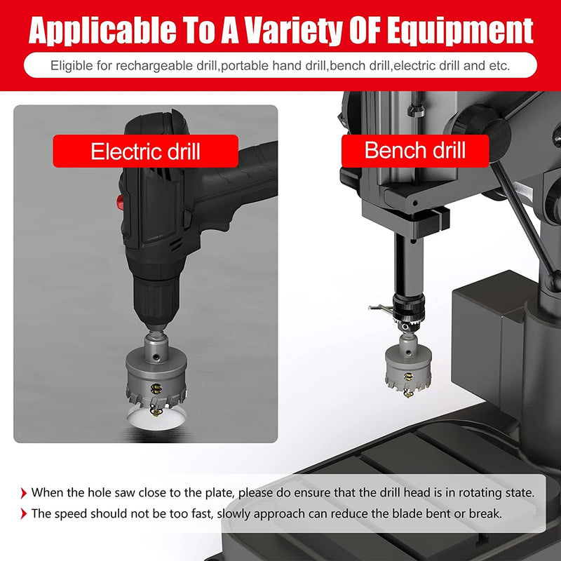[Australia - AusPower] - GSTK Upgrade Heavy Duty Carbide Hole Saw,Metal Steel Hole Saw Drill Bit,TCT Hole Cutter-Alloy Hardness Upgrade, Life Upgrade,Use for Stainless Steel, mild Steel, Iron, Copper,etc (13mm|1/2") 13mm|1/2‘’ 