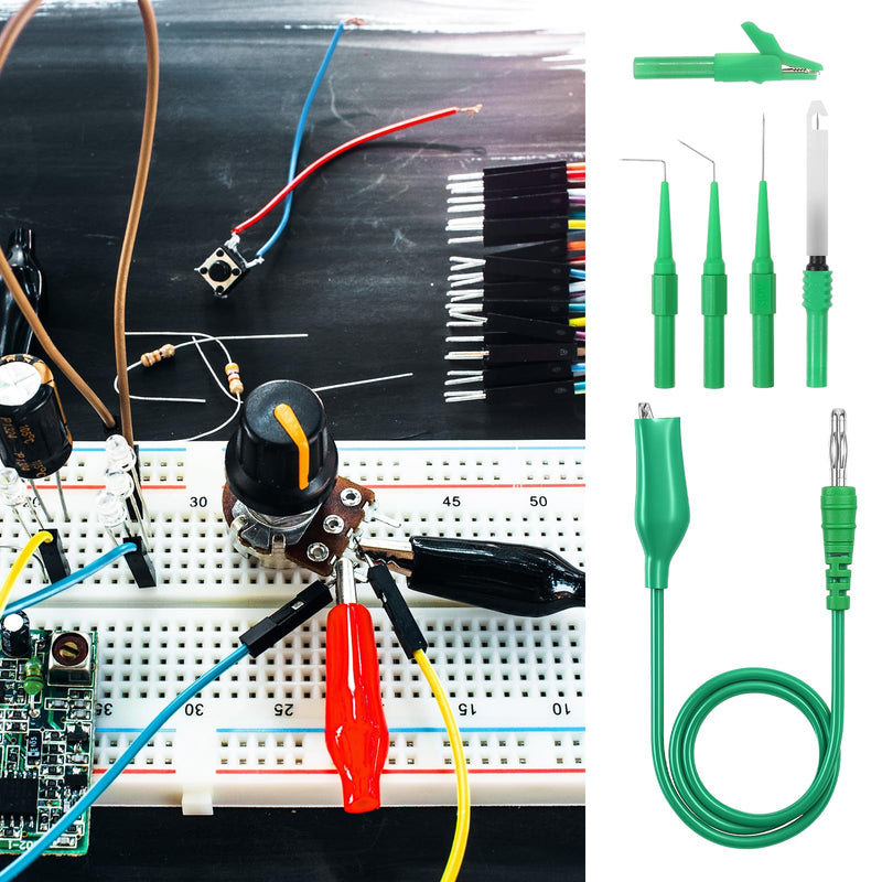 [Australia - AusPower] - 33PCS Back Probe Kit, Banana Plug to Copper Alligator Clip Test Leads Set with Wire Piercing Probes, 4mm Banana Plug Adapter for Automotive Diagnostic, Car Repairing 