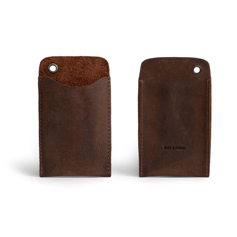 Hide & Drink, EDC Pocket Slip, Multitool Sleeve & Pen Holder for Everyday Use, Camping Accessories, Small Tool Organizer, Full Grain Leather, Handmade Bourbon Brown