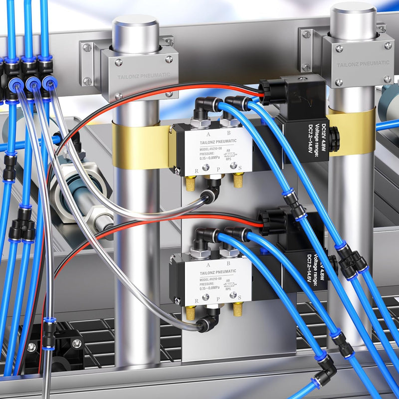 [Australia - AusPower] - TAILONZ PNEUMATIC 50 pcs Straight Push Connectors Plastic Quick Release Connectors Air Line Fittings for 5/32 1/4 5/16 3/8 1/2Tube (2 Way) 5/32"/1/4"/5/16"/3/8"/1/2"OD 