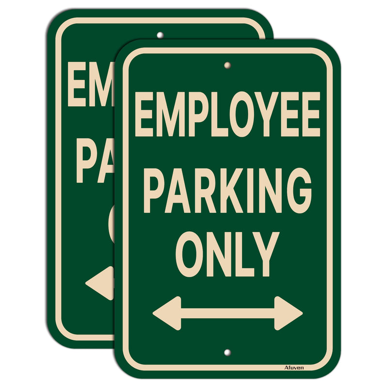 Employee Parking Only Sign with Bidirectional Arrow 18 x 12 Inches Employee Parking Signs for Business Rust-Free Aluminum No Parking Sign, Weatherproof, Easy To Install, Indoor or Outdoor Use, 2 Pack