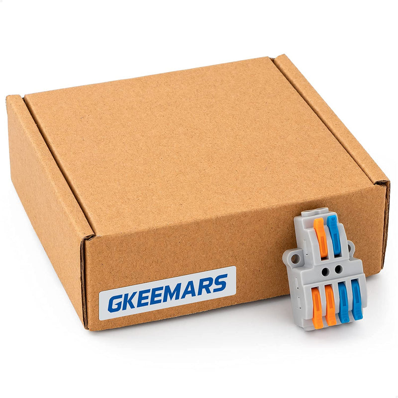 [Australia - AusPower] - GKEEMARS 10 Pcs Lever Wire Connectors, Quick Wiring Cable Connector Push-in Conductor Terminal Block (2 in 4 Out) 2 in 4 out 