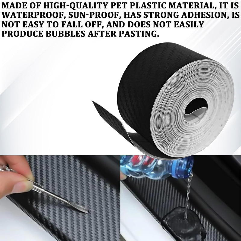 32FT x 1" Carbon Fiber Wrap for Cars Tape, 3D Automotive Pinstriping Tape Anti-Scratch Self-Adhesive Vinyl Decals for Car Body, Doors, Hoods，Mirrors, Universal Pinstriping Decoration DIY Sticker 1 inch