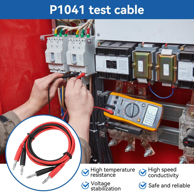 [Australia - AusPower] - Agatige Test Cable, P1041 2Pcs 4mm Banana Plug to Banana Plug Test Cable Multimeter Testing Cables Multimeter Clip Wires for Electrical Testing 