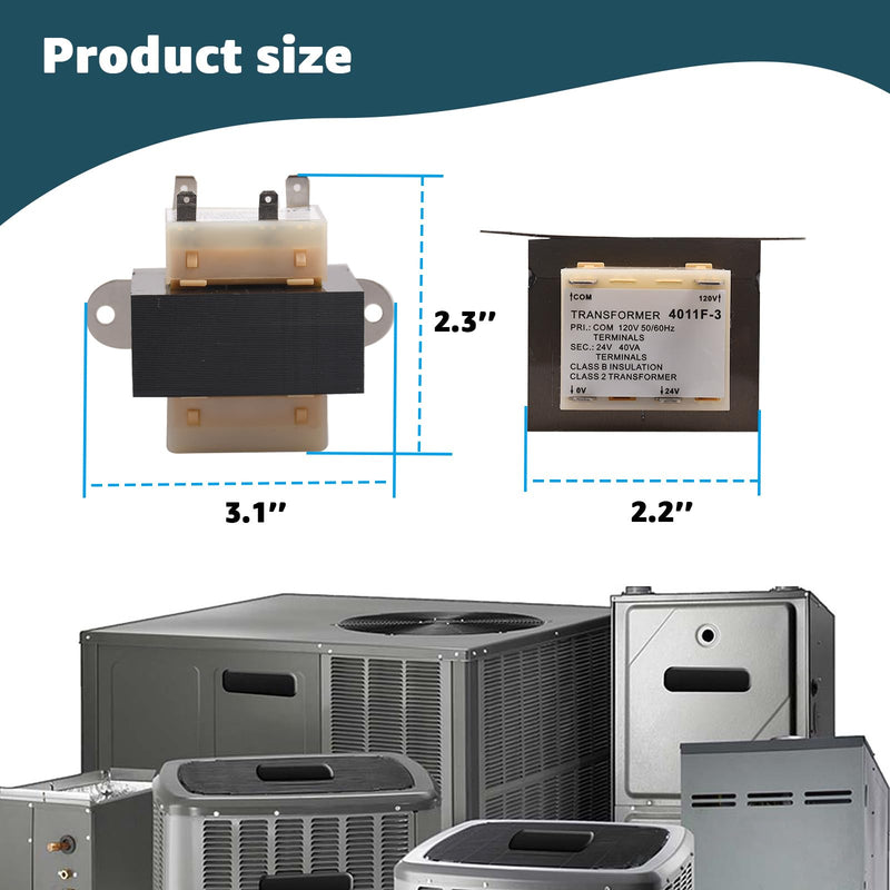[Australia - AusPower] - 4011F-3 120V to 24V Transformer 40VA for Trane Furnace, Compatible with Furnaces/HVAC Equipment, 24 Volt Furnace Transformer 