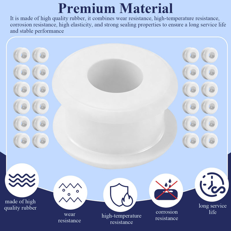 [Australia - AusPower] - 25 Pcs Antique/Vintage/Discontinued Rubber Grommets Fit for Hunter Ceiling Fans, Ceiling Fan Blade Replacement Rubber Grommets, Ceiling Fan Washers/Bushings fits Hunter Fan Blade Grommets Spare Kit 25 Pcs White 