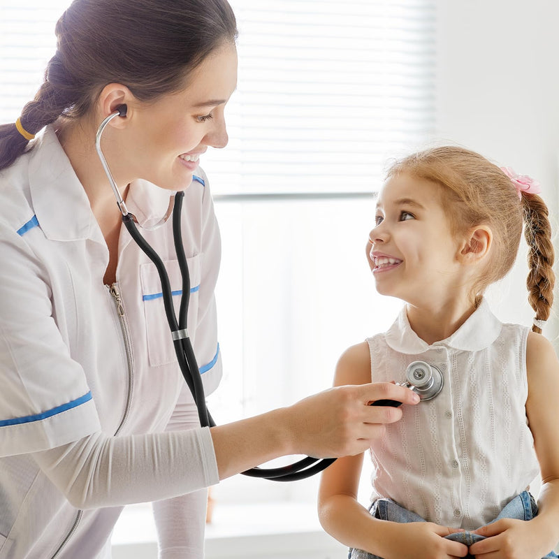 SCIAN Stethoscope Sprague Rappaport for Doctors, Nurses, Med Students, and Home Use, Multi-Functional Cardiology Stethoscope Dual Head with Adult, Pediatric, and Infant Convertible Bell (Black) Black