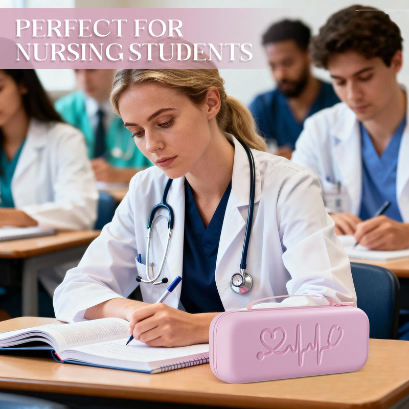 [Australia - AusPower] - Stethoscope Case for 3M Littmann Classic III, Cardiology IV, MDF, EKO - Nurse Gifts for Women, Nursing Student Gifts, Pink 