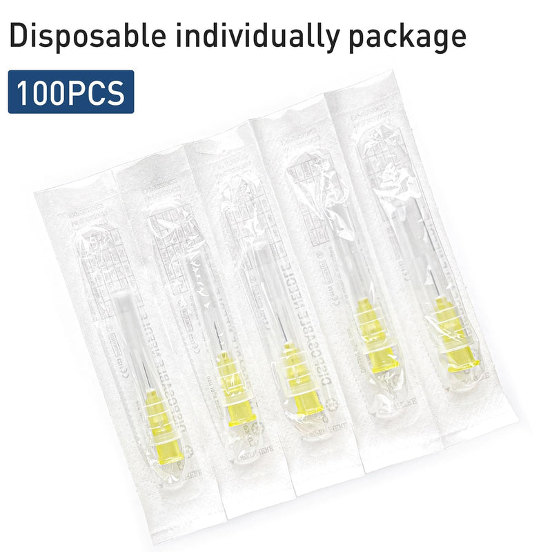 [Australia - AusPower] - 100PCS 30Ga 1/2 inch Needles Lab Accessories, Refilling Inks,Individually Packaged 30G 1/2 inch 
