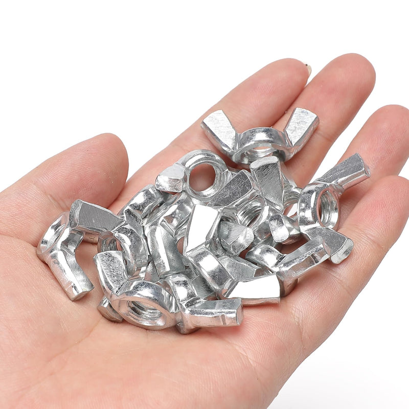 [Australia - AusPower] - 30 PCS 5/16-18 Wingnuts, Carbon Steel Wing Nuts Silvery Zinc Plated Fasteners Parts Butterfly Nut (Silvery, 5/16-18) 