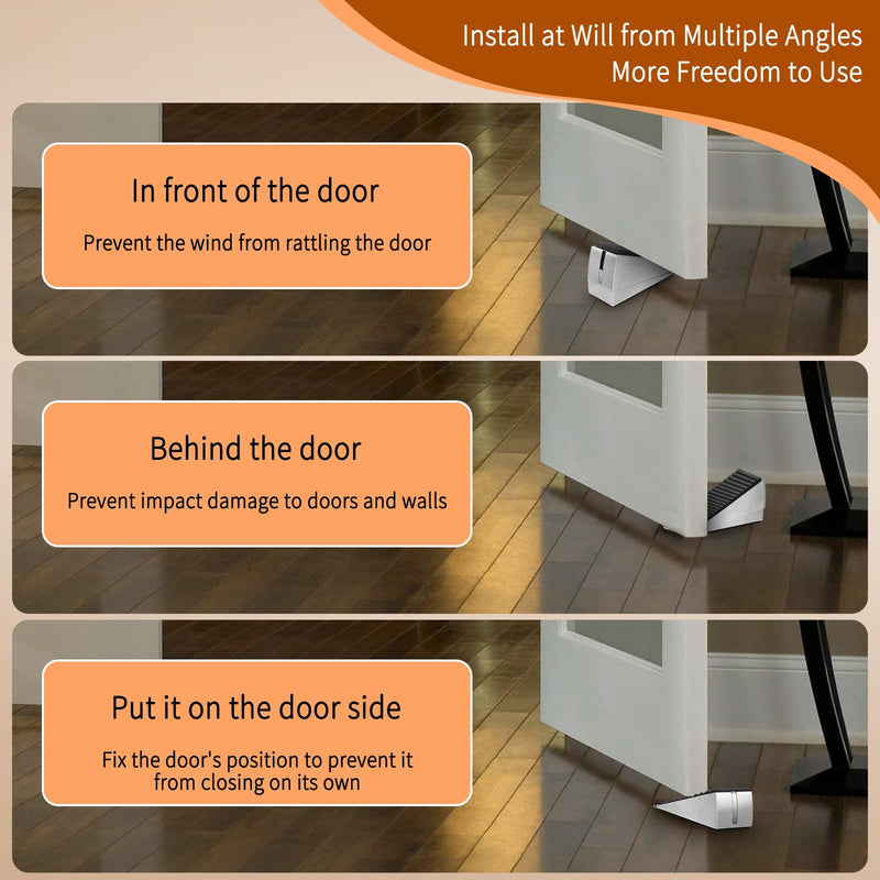 [Australia - AusPower] - Heavy Duty Door Stopper - Tall Door Stop Large Door Stoppers for Bottom of Door, 3 in High Door Stop Wedge Suits Any Heavy Door Gap 