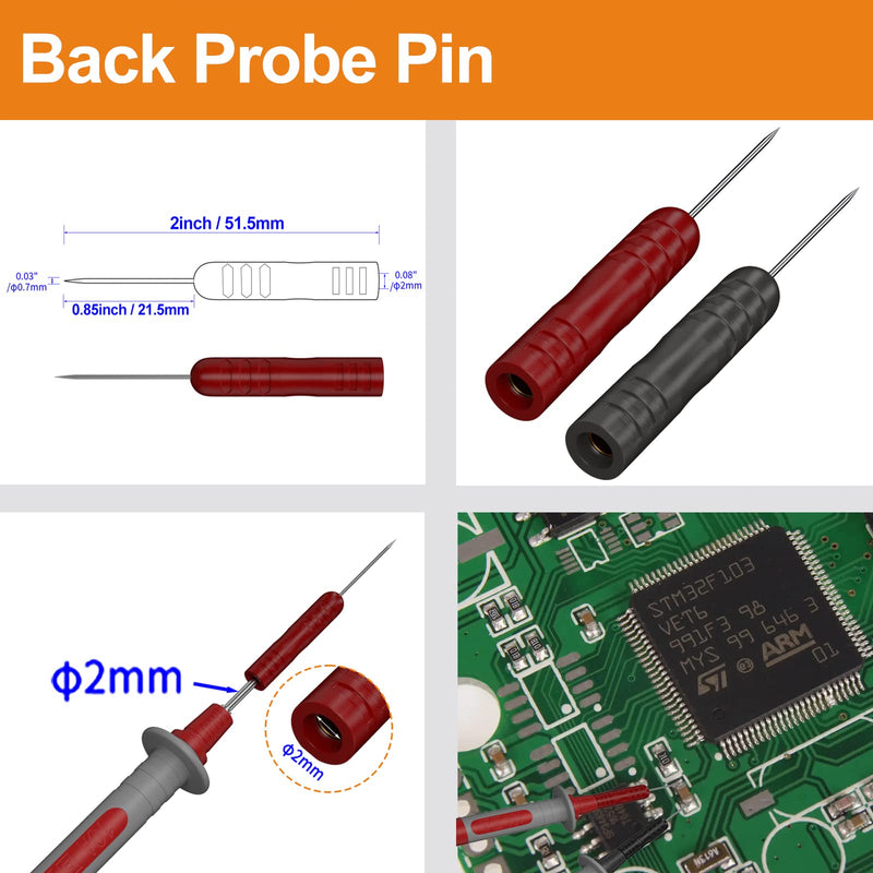 [Australia - AusPower] - Makeronics 11-in-1 Multimeter Test Lead Kit with Alligator Clips and Soft Case for Electronic Specialties Automotive Multimeter Voltmeter Clamp Meter | 2PCS Non-Destructive Back Probes 