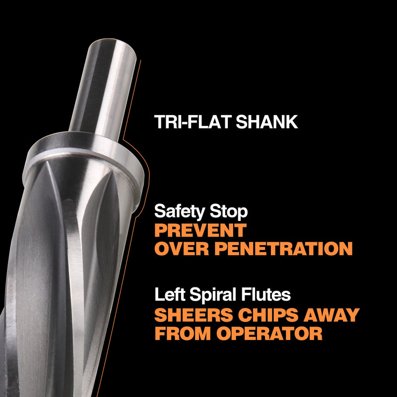 1" Bridge/Construction Reamer, M2 HSS Taper Chucking Reamer Drill Bit for Steel Alloy Aluminum Metal Wood Plastic, 1/2” Shank Chuck, Spiral Flutes, to Enlarge/Align Holes, 25mm M2 1"
