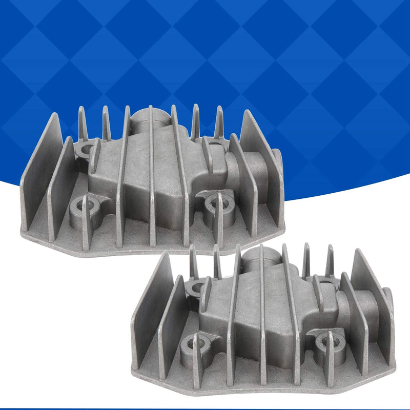 [Australia - AusPower] - WALFRONT 2Pcs Air Compressor Cylinder Head 4/3/5P Cylinder Head 48mm x 72mm Cylinder Head Aluminum Cylinder Head Cylinder Cooling Cover 