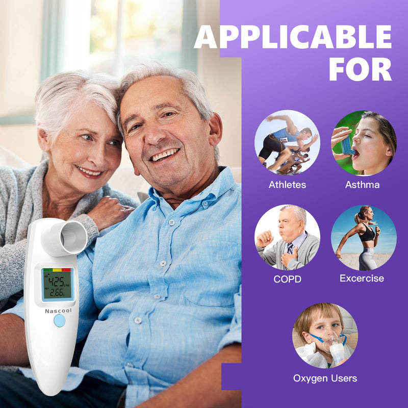 [Australia - AusPower] - Digital Peak Flow Meter,Home Medical with Tracking Software Manually Recording-Accurate&Reliable Spirometer for Asthma COPD Adult Kids 