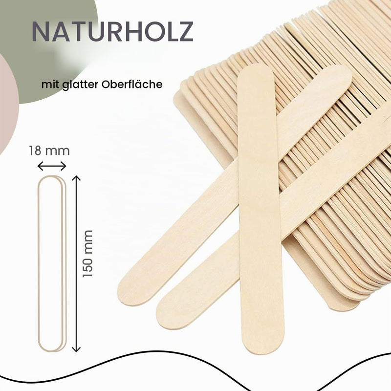 Medrull Wooden Mouth Depressors Pack of 100, 1.8 cm x 15 cm Individually Packed in Paper Bag for Applying Ointments or Waxes for Medical Purposes to Examine the Mouth and Throat Space 1.8 cm x 15 cm (100 Pieces Individually Packed)