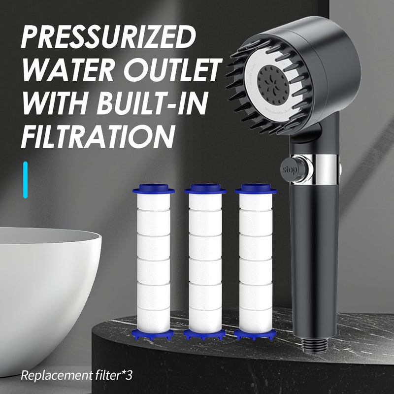 Drivse Showerhead, Drivse Filtered Shower Head With Handheld, High Pressure Handheld Hydrojet Nozzle Kit with Water Filter, Fits for Men, Women, Children and Pets. (Showerhead)